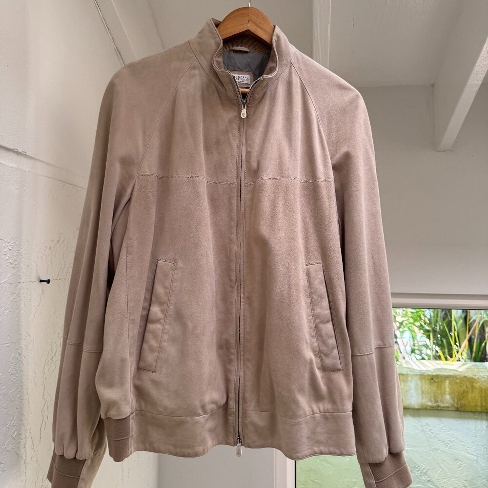 Men's Authentic Brunello Cucinelli Suede Jacket Size Large